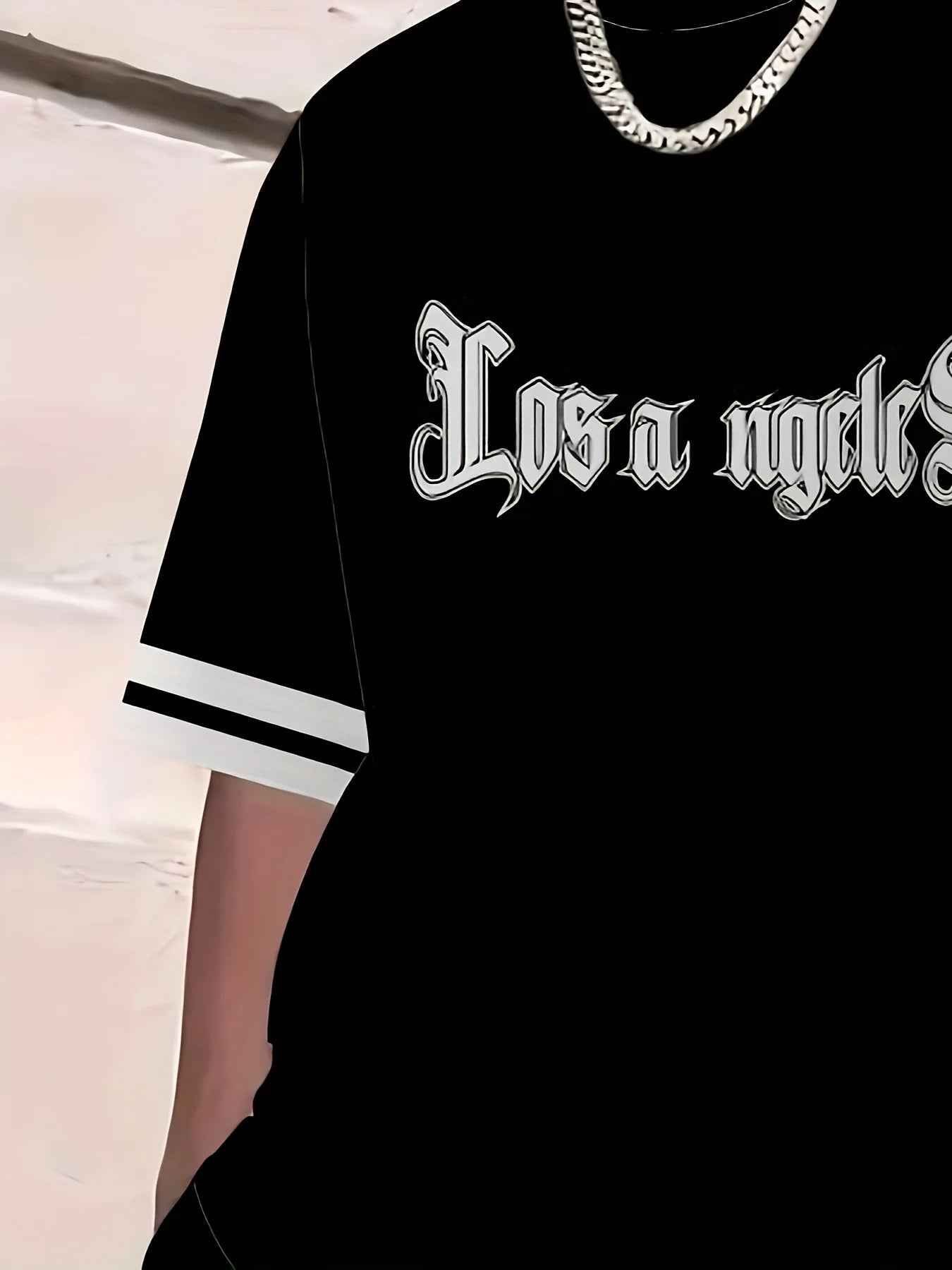 Fashionable Men's Summer Gothic Letter Printed Comfortable Breathable Round Neck T-shirt Shorts Set Outdoor Casual Clothing