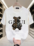 2026 New Men's Summer Versatile Trendy Loose Fit 100% Pure Cotton Printed Casual Comfortable Versatile T-Shirt