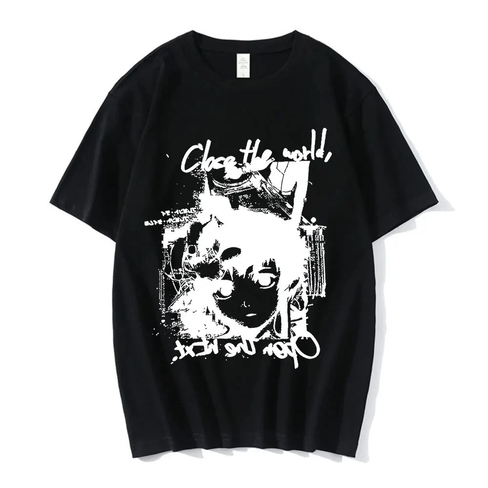 Anime Serial Experiments Lain T-Shirt Men Women Graphic T Shirts Unisex Iwakura Manga Girl Sci Fi Short Sleeve Tee Tops 62463